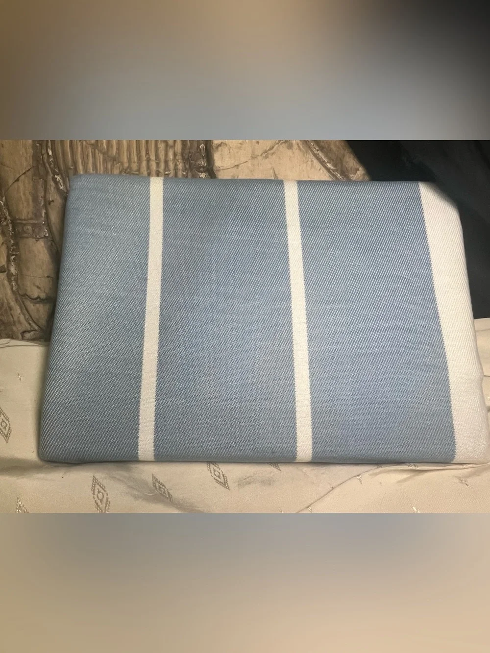 Mika Home Nautical Reversible Blue Bamboo Fiber Oversized Throw Blanket 50”x70”
